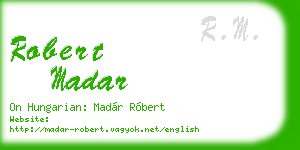 robert madar business card